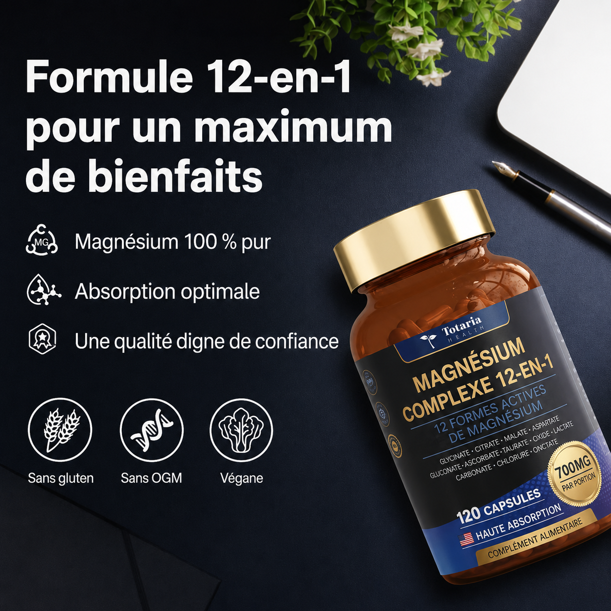 🌟 Magnesium 12-in-1 Complex – Le Meilleur Complexe de Magnésium Pour Votre Énergie et Votre Bien-Être 🌟