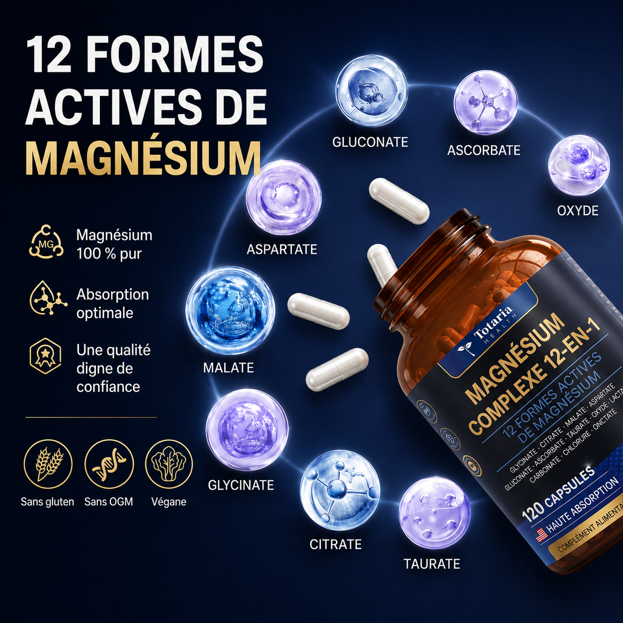 🌟 Magnesium 12-in-1 Complex – Le Meilleur Complexe de Magnésium Pour Votre Énergie et Votre Bien-Être 🌟