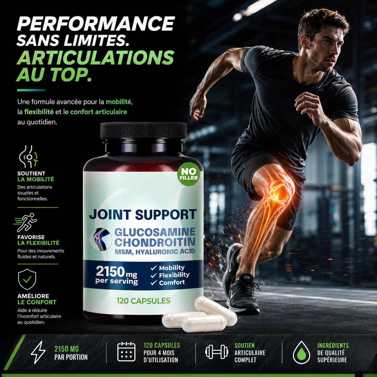 Joint Support _ Glucosamine • Chondroïtine • MSM • Acide Hyaluronique