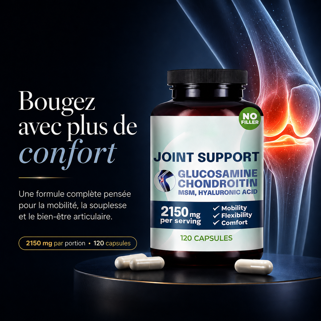 Joint Support _ Glucosamine • Chondroïtine • MSM • Acide Hyaluronique