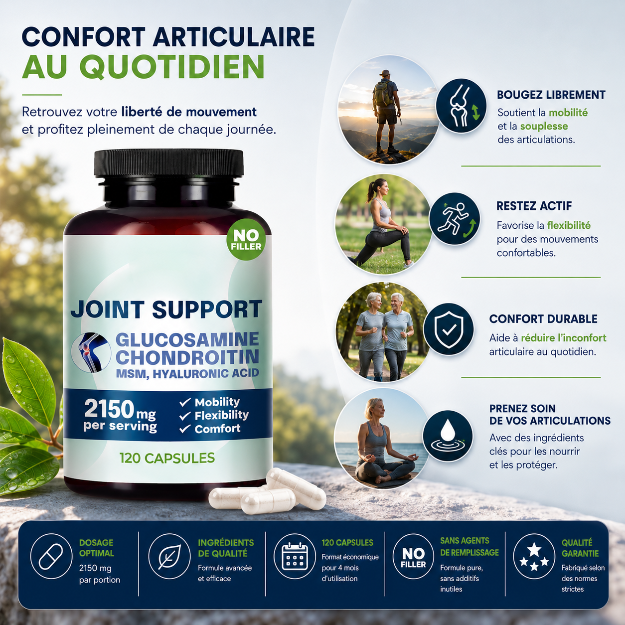 Joint Support _ Glucosamine • Chondroïtine • MSM • Acide Hyaluronique