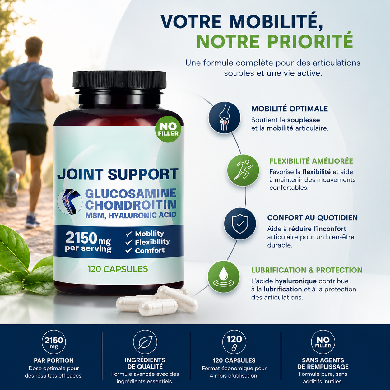 Joint Support _ Glucosamine • Chondroïtine • MSM • Acide Hyaluronique